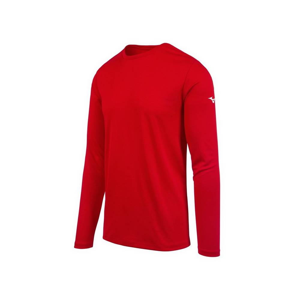 Mens Mizuno Long Sleeve T-Shirts Red Philippines (IPNDRC039)